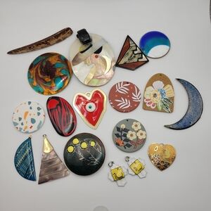 Lot of Assorted Vintage Enamel, Cloisonné, Artwork and Mother of Pearl
